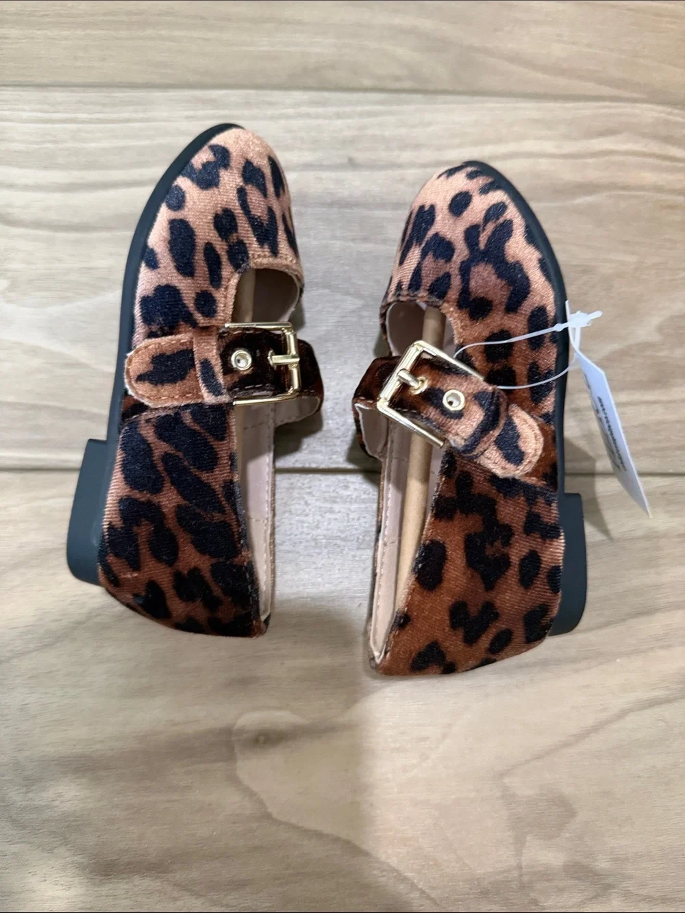 Leopard Print Mary Jane Kids Shoes - Brown